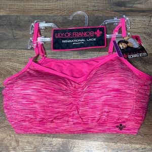 New Pink Sports Bra (Lilly of France) size XXL